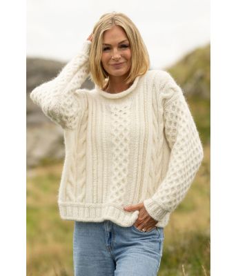 Jærbu genser i naturhvit - Viking 2519-2-302