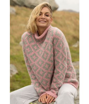 Veslemøy genser med rosa bunnfarge - Viking 2519-7-374330