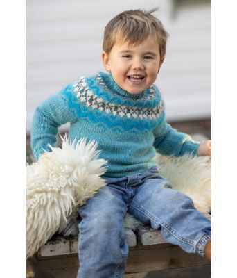 Jonstøl genser til barn i turkis - Viking 2602-1B