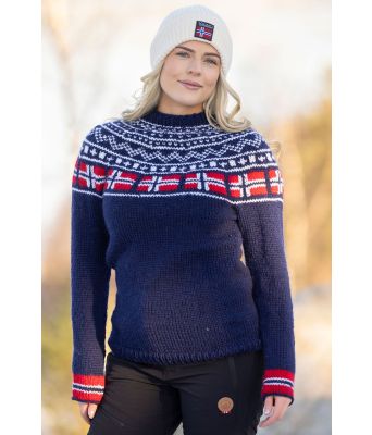 Marineblå Heia Norge genser - Viking-2605-03-926