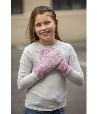 Rosa Sval votter med islender mønster - Viking-SC-0010-3-661602