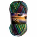 Viking garn - Sportsragg 592 - Lilla / Grønn / Gul / Blå